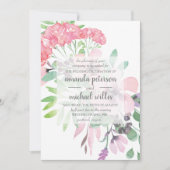 エレガント結婚春の花 招待状 (正面)
