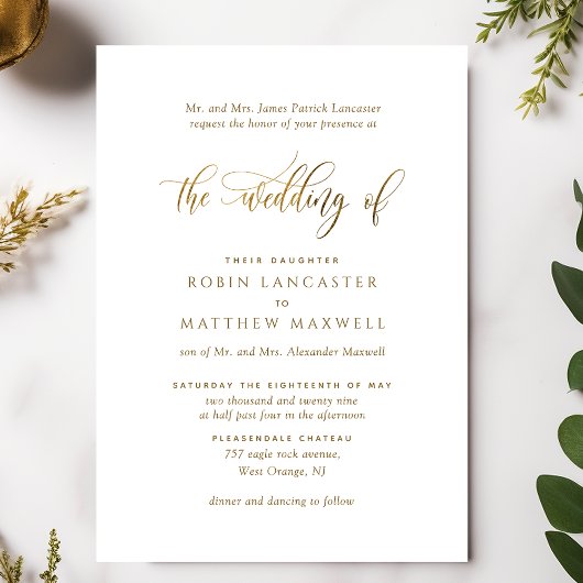 エレガント結婚書フォーマルの 招待状