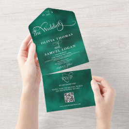 エレガント結婚書モダンの オールインワン招待状