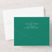 エレガント結婚書モダンの オールインワン招待状 (裏面)