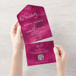 エレガント結婚書モダンの オールインワン招待状