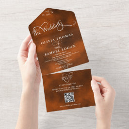 エレガント結婚書モダンの オールインワン招待状