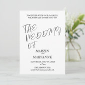 エレガント結婚白黒 招待状 (スタンド正面)