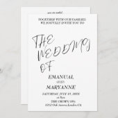 エレガント結婚白黒 招待状 (正面/裏面)