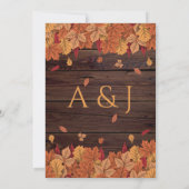 エレガント結婚素朴紅葉 招待状 (裏面)