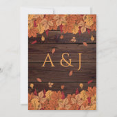 エレガント結婚素朴紅葉 招待状 (裏面)