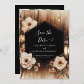エレガント結婚素朴自然 セーブザデート (正面/裏面)