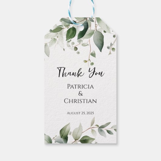 エレガント結婚緑 ギフトタグ (裏面)