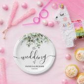 エレガント結婚緑 ペーパープレート (パーティー)