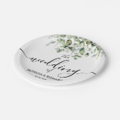 エレガント結婚緑 ペーパープレート (アングル)
