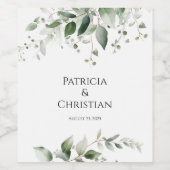 エレガント結婚緑 ワインラベル (シングルラベル)