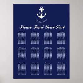 エレガント結婚航海のいかり座席表 ポスター