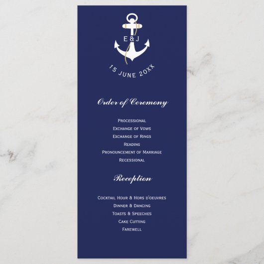 エレガント結婚航海のイニシャル プログラム (正面)