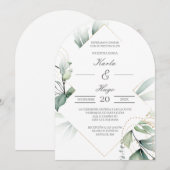 エレガント結婚草 招待状 (正面/裏面)