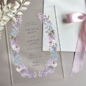 エレガント結婚薄紫 アクリル招待状