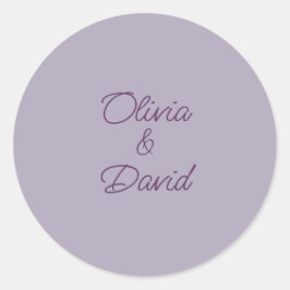 エレガント結婚薄紫 ラウンドシール