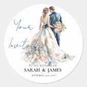 エレガント結婚赤面 ラウンドシール (正面)