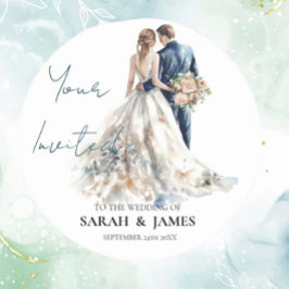 エレガント結婚赤面 ラウンドシール