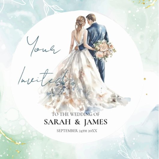 エレガント結婚赤面 ラウンドシール