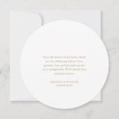 エレガント結婚金ゴールドサンキューカード 招待状 (裏面)