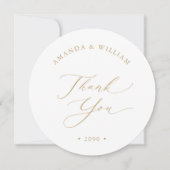 エレガント結婚金ゴールドサンキューカード 招待状 (正面)