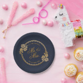 エレガント結婚金ゴールドパーソナライズされた|紙プレート ペーパープレート (パーティー)