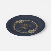 エレガント結婚金ゴールドパーソナライズされた|紙プレート ペーパープレート (アングル)