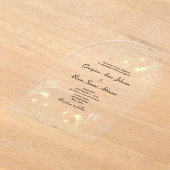 エレガント結婚金ゴールド アクリル招待状 (レイダウン)