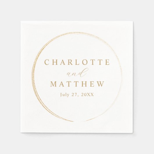エレガント結婚金ゴールド スタンダードカクテルナプキン (正面)