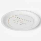 エレガント結婚金ゴールド ペーパープレート (アングル)