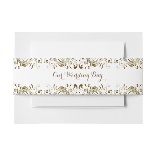 エレガント結婚金ゴールド 招待状ベリーバンド (正面例)