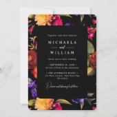 エレガント結婚鮮やかフローラ 招待状 (正面)