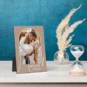 エレガント結婚Arch Photo Beige フォトプラーク (側面)