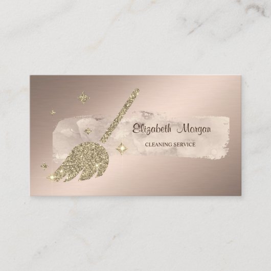 エレガント絵を描スタイリッシュ線グリッターほうき 名刺 (正面)