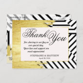 エレガント絵を描フェイク金ゴールドのストライプパターン ポストカード (正面/裏面)