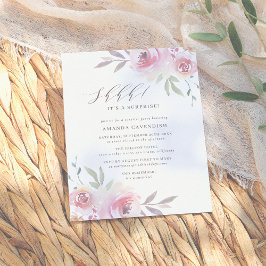 エレガント絵を描フローラサプライズ誕生日パーティー インビテーションポストカード