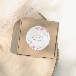 エレガント絵を描フローラサプライズ誕生日パーティー ラウンドシール