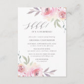 エレガント絵を描フローラサプライズ誕生日パーティー 案内状 (正面)