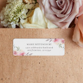 エレガント絵を描フローラ名前をカスタムする差出人住所 ラベル