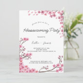 エレガント絵を描フローラ引っ越し祝いパーティー招待状 招待状 (スタンド正面)