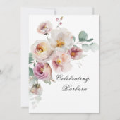 エレガント絵を描フローラ70th Birthday Party 招待状 (裏面)