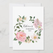 エレガント絵を描フローラ80番目の誕生日招待状 招待状 (裏面)