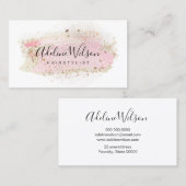 エレガント絵を描ブラシのストローク及びフェイクグリッター 名刺 (正面/裏面)