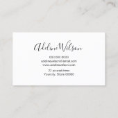 エレガント絵を描ブラシのストローク及びフェイクグリッター 名刺 (裏面)