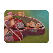 エレガント絵を描女 マグネット (横)