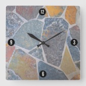 エレガント絵を描敷石 スクエア壁時計 (正面)