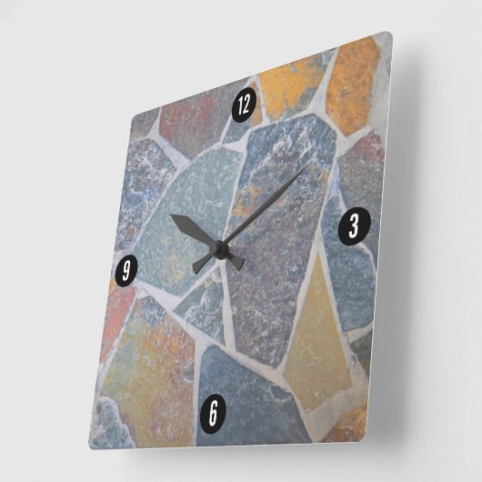 エレガント絵を描敷石 スクエア壁時計 (傾斜)