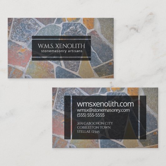 エレガント絵を描敷石 名刺 (正面/裏面)