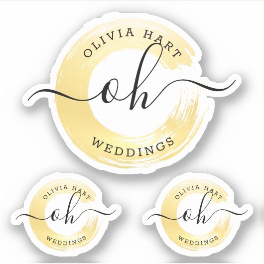 エレガント絵を描金ゴールドスワッシュロカスタムゴデカール シール (正面)