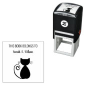 エレガント絵猫の本は本パーソナライズされただ セルフインキングスタンプ (インサイチュ)